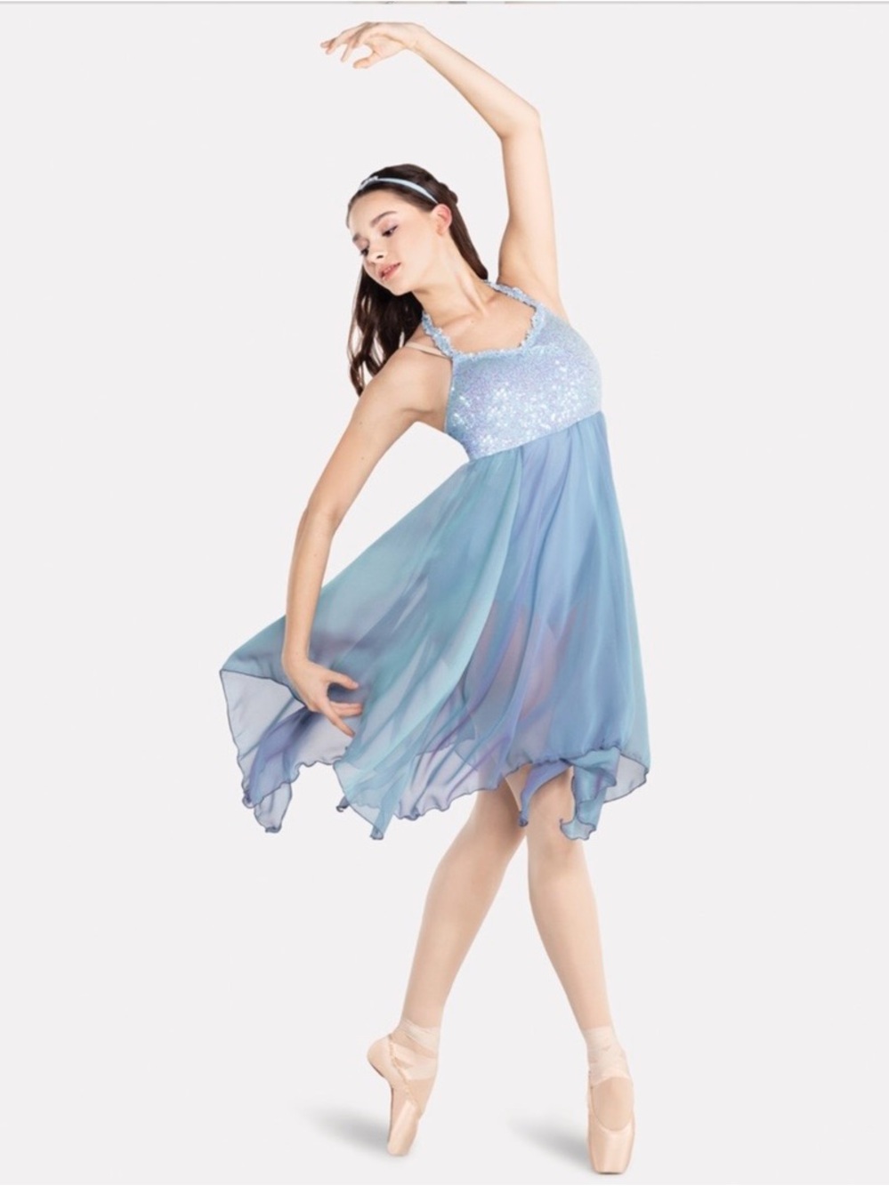 Revolution, Into the Unknown, Light Blue Sequin Bodice Chiffon Dance Costume